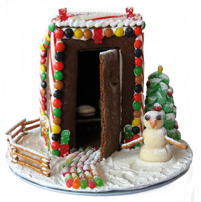 Gingerbread Outhouse: width= Gingerbread Outhouse