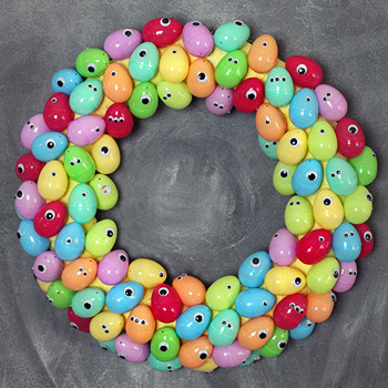 Googly eyes easter egg wreaths