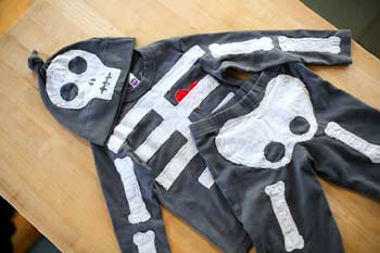 Sewn DIY Toddler Skeleton Costume