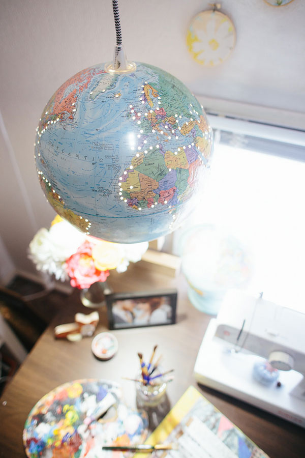 DIY Hanging Globe Lamp