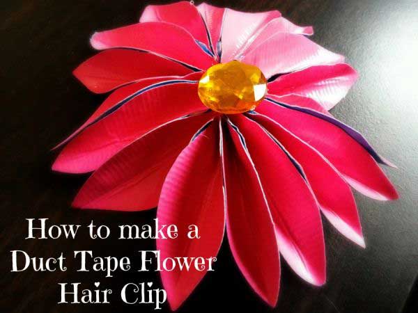 Duct Tape Flower Hair Clip