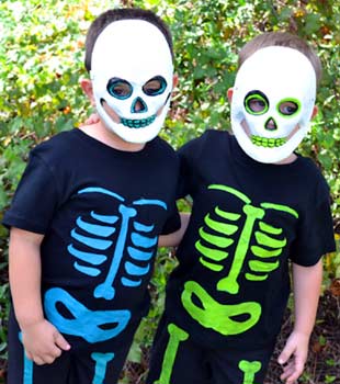 colorful painted skeleton outfit