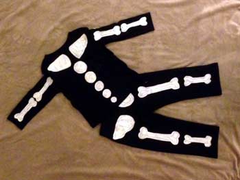Homemade Toddler Skeleton costume