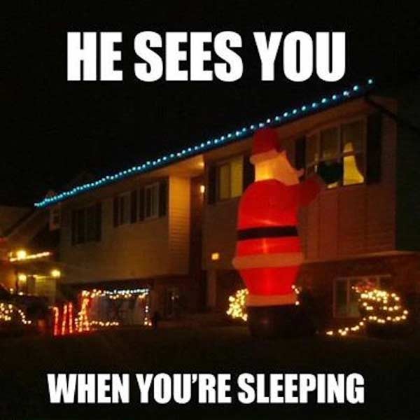 santa sees while sleeping